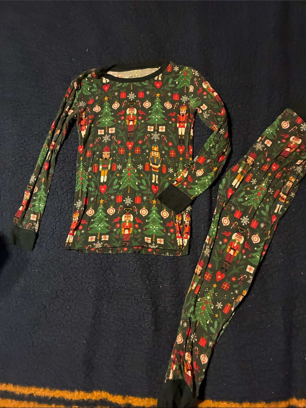 Little Sleepies Green Nutcracker & Tree Holiday Pajama Set